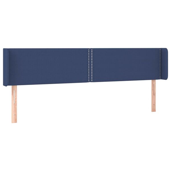 vidaXL Kopfteil mit Ohren Blau 203x16x78/88 cm Stoff