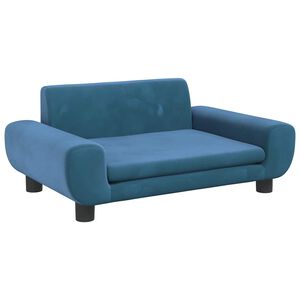 vidaXL Hundebett Blau 70x45x33 cm Samt