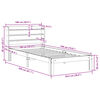 vidaXL Bettgestell mit Kopfteil ohne Matratze 90x190 cm
