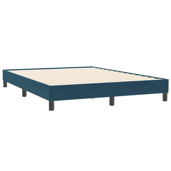 vidaXL Bettgestell ohne Matratze Dunkelblau 140x210 cm Samt