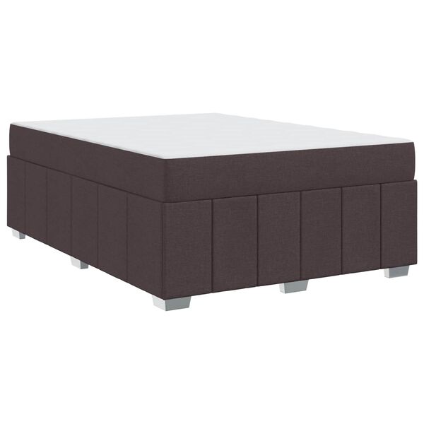 vidaXL Bettrahmen mit Matratze Dunkelbraun 160 x 200 cm Stoff