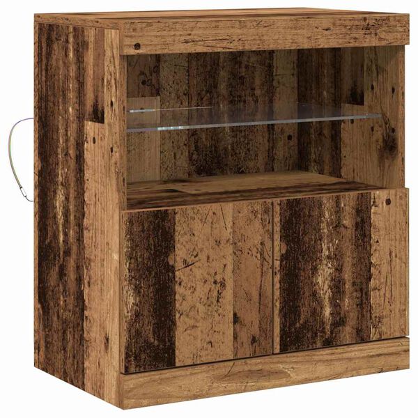 vidaXL LED-Sideboard Braun 60,5 x 37 x 67 cm Holzwerkstoff