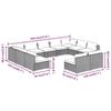 vidaXL 11-tlg. Garten-Lounge-Set mit Kissen Braun Poly Rattan