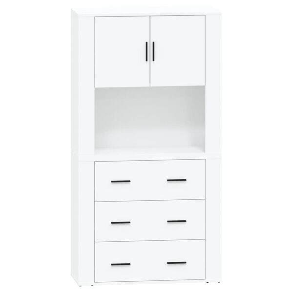 vidaXL Highboard Hochglanz-Wei&szlig; Holzwerkstoff