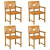 vidaXL Gartenst&uuml;hle 4 pcs Natur Massives Akazienholz