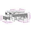 vidaXL 11-tlg. Garten-Essgruppe mit Kissen Grau Poly Rattan