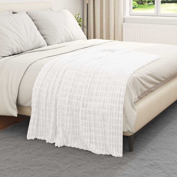 vidaXL &Uuml;berwurfdecke Wei&szlig; 150 x 130 cm Fleece