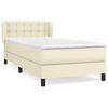 vidaXL Boxspringbett mit Matratze Creme 90x200 cm Kunstleder