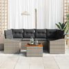 vidaXL Gartensofa-set mit Speicher 7 pcs Grau Poly-Rattan