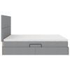 vidaXL Bett mit LED-Lichtleisten Hellgrau 180 x 200 cm Stoff
