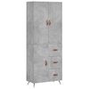 vidaXL Highboard Betongrau 69,5x34x180 cm Holzwerkstoff