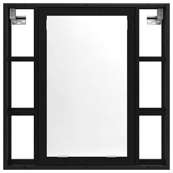 vidaXL Badezimmer-Spiegelschrank Schwarze Eiche 60 x 16 x 60 cm Holzwerkstoff