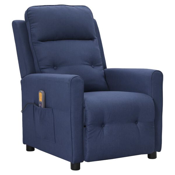 vidaXL Massagesessel Blau Stoff