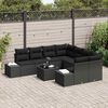 vidaXL Sofa Set mit Kissen 9 pcs Schwarz Poly Rattan