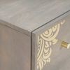 vidaXL Sideboard Grau und Gold 60 x 33 x 75 cm Massivholz Mango