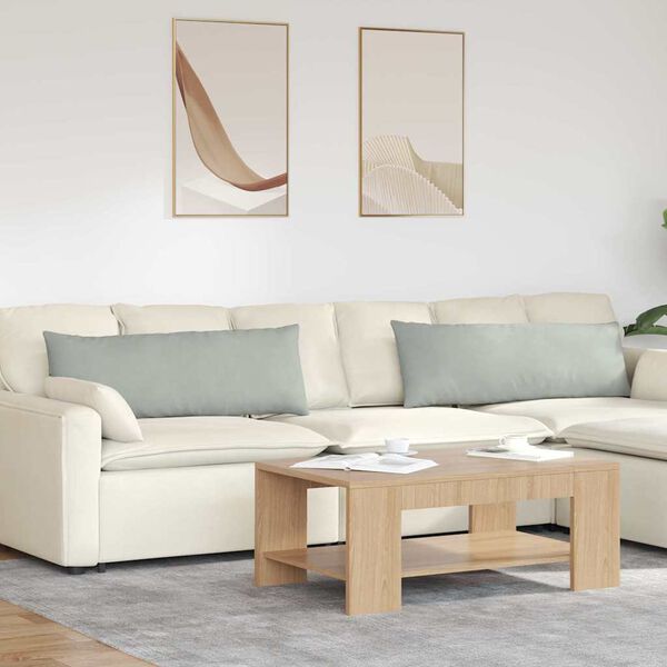 vidaXL Sofakissen 2 St&uuml;ck Hellgrau 120 x 40 cm Cordstoff
