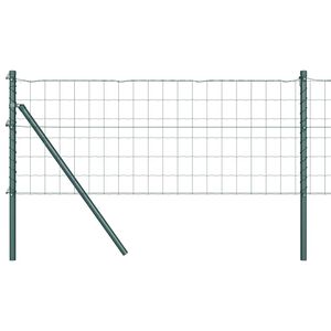 vidaXL Zaun mit Pfosten Gr&uuml;n 0,4 x 50 m Stahl und PVC