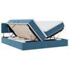 vidaXL LED-Speicherbett mit Matratze Dunkelblau 180 x 200 cm Samt