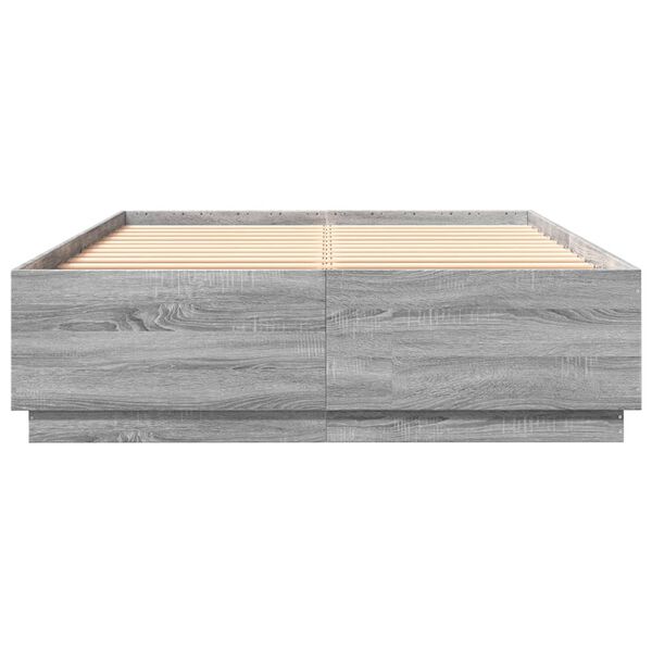 vidaXL Bettgestell Grau Sonoma 140x200 cm Holzwerkstoff