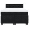vidaXL Boxspringbett mit Matratze Schwarz 160x200 cm Samt