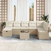 vidaXL Sofa Set mit Kissen 9 pcs Beige und Creme Poly-Rattan