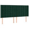 vidaXL Kopfteil mit Ohren Dunkelgr&uuml;n 183x16x118/128 cm Samt