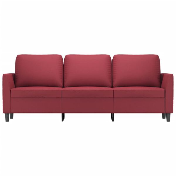 vidaXL 3-Sitzer-Sofa Weinrot 180 cm Kunstleder