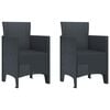vidaXL Gartenstuhl 2 pcs Anthrazit 53 x 49 x 85 cm Polypropylen