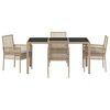 vidaXL Garten Essgruppe 5 pcs Beige Poly-Rattan