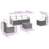 vidaXL 6-tlg. Garten-Sofagarnitur mit Kissen Beige Poly Rattan