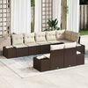 vidaXL Gartensofa-set mit Speicher 8 pcs Braun und Creme Poly Rattan