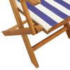 vidaXL 3-tlg. Bistro-Set Blau und Wei&szlig; Stoff und Massivholz
