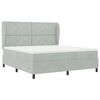 vidaXL Boxspringbett mit Matratze Hellgrau 200 x 180 cm Polyester