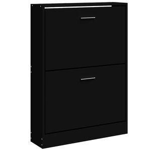 vidaXL Schuhschrank Schwarz 59x17x81 cm Holzwerkstoff