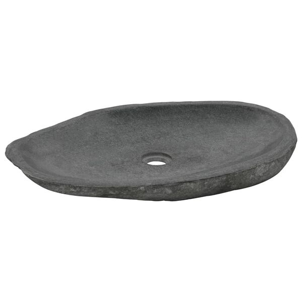 vidaXL Waschbecken Flussstein Oval 60-70 cm