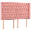 vidaXL LED Kopfteil Rosa 147x16x118/128 cm Samt