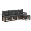 vidaXL Gartensofa-set 5 Stk. Grau Poly-Rattan