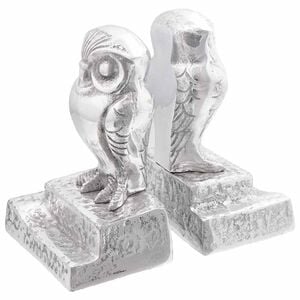 vidaXL Buchst&uuml;tzen 2 pcs Silber 12 x 9 x 19 cm Aluminium