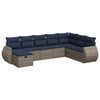 vidaXL 8-tlg. Garten-Sofagarnitur mit Kissen Grau Poly Rattan