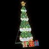 vidaXL Beleuchteter Weihnachtsbaum mit 3 Geschenkboxen 2D Warm Wei&szlig;