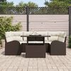 vidaXL Gartensofa-set mit Kissen 7 pcs Braun Poly Rattan