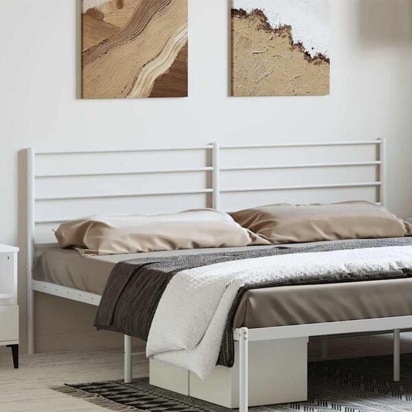 vidaXL Kopfteil Metall Wei&szlig; 180 cm