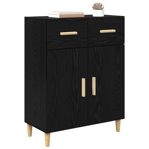 vidaXL Sideboard Schwarz Eichen-Optik 34 x 69,5 x 89 cm Holzwerkstoff
