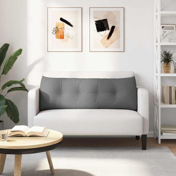 vidaXL R&uuml;cken Kissen Dunkelgrau 140 x 24 x 50 cm Stoff