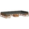 vidaXL Outdoor-Sofagarnitur mit Kissen 11 pcs Natur und Anthrazit