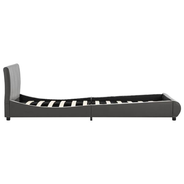 vidaXL Bettgestell Anthrazitgrau Kunstleder 100x200 cm