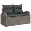 vidaXL Sofa Set mit Kissen mit Speicher Grau Poly-Rattan