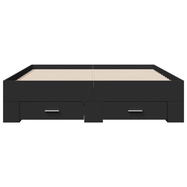 vidaXL Bettgestell mit Schubladen Schwarz 140x190 cm Holzwerkstoff