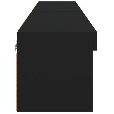 vidaXL TV-Schränke mit LED-Leuchten 2 Stk. Schwarz 60x30x30 cm