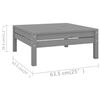 vidaXL 7-tlg. Garten-Lounge-Set Grau Kiefer Massivholz